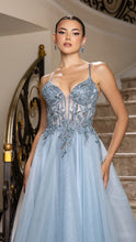 Load image into Gallery viewer, Wholesale A-Line Gown with Beaded Bodice &amp; Spaghetti Straps Evening Dress By LA2178