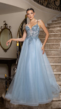 Load image into Gallery viewer, Wholesale A-Line Gown with Beaded Bodice &amp; Spaghetti Straps Evening Dress By LA2178