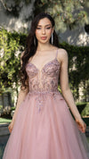 Load image into Gallery viewer, Wholesale A-Line Gown with Beaded Bodice &amp; Spaghetti Straps Evening Dress By LA2178
