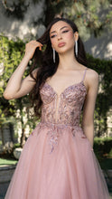 Load image into Gallery viewer, Wholesale A-Line Gown with Beaded Bodice &amp; Spaghetti Straps Evening Dress By LA2178