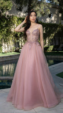 Load image into Gallery viewer, Wholesale A-Line Gown with Beaded Bodice &amp; Spaghetti Straps Evening Dress By LA2178