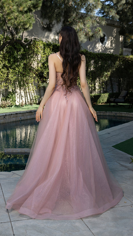 Wholesale A-Line Gown with Beaded Bodice & Spaghetti Straps Evening Dress By LA2178