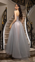 Load image into Gallery viewer, Wholesale A-Line Gown with Beaded Bodice &amp; Spaghetti Straps Evening Dress By LA2178