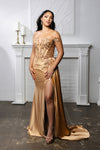 Load image into Gallery viewer, Wholesale Off-Shoulder Sequin Appliqué Satin Evening Gown Formal Dress By LA2179 - - Prom Dress LA Merchandise