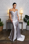 Load image into Gallery viewer, Wholesale Off-Shoulder Sequin Appliqué Satin Evening Gown Formal Dress By LA2179 - - Prom Dress LA Merchandise