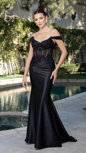 Load image into Gallery viewer, Wholesale Off-Shoulder Sequin Lace Mermaid Evening Gown Formal Dress By LA2180
