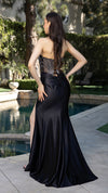 Load image into Gallery viewer, Wholesale Strapless Rhinestone Corset Evening Gown with High Slit Formal Prom Dress By LA2184