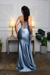 Load image into Gallery viewer, Wholesale Strapless Rhinestone Corset Evening Gown with High Slit Formal Prom Dress By LA2184 - - Prom Dress LA Merchandise