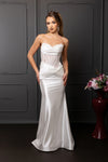 Load image into Gallery viewer, Wholesale Elegant Satin Mermaid Wedding Dress Strapless Lace Corset Bridal Gown by LA2186 - IVORY - Prom Dress LA Merchandise