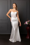 Load image into Gallery viewer, Wholesale Elegant Satin Mermaid Wedding Dress Strapless Lace Corset Bridal Gown by LA2186 - - Prom Dress LA Merchandise