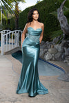 Load image into Gallery viewer, Wholesale Strapless Satin Corset Mermaid Evening Gown with Beaded Bodice Prom Dress by LA2186
