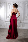 Load image into Gallery viewer, Wholesale Satin Corset Bodice Evening Gown with Spaghetti Straps Lace-Up Back by LA2188 - - Bridemaids Dress LA Merchandise