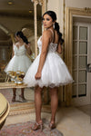 Load image into Gallery viewer, Wholesale A-Line Homecoming Dress Glitter Tulle Beaded Lace Bodice Spaghetti Straps by LA2192 - - Short Dresses LA Merchandise