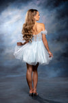Load image into Gallery viewer, Wholesale Beaded Short Homecoming Dress with Tulle Skirt Off-Shoulder Corset Dress by LA2193 - - Short Dresses LA Merchandise