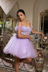 Load image into Gallery viewer, Wholesale Beaded Short Homecoming Dress with Tulle Skirt Off-Shoulder Corset Dress by LA2193 - - Short Dresses LA Merchandise