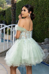 Load image into Gallery viewer, Wholesale Beaded Short Homecoming Dress with Tulle Skirt Off-Shoulder Corset Dress by LA2193 - - Short Dresses LA Merchandise