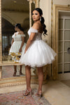 Load image into Gallery viewer, Wholesale Beaded Short Homecoming Dress with Tulle Skirt Off-Shoulder Corset Dress by LA2193 - - Short Dresses LA Merchandise