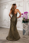 Load image into Gallery viewer, Wholesale Strapless Sequin Corset Evening Gown Formal Prom Dress By LA2195