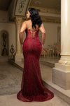 Load image into Gallery viewer, Wholesale Strapless Sequin Corset Evening Gown Formal Prom Dress By LA2195