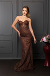 Load image into Gallery viewer, Wholesale Strapless Sequin Corset Evening Gown Formal Prom Dress By LA2195