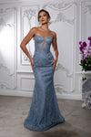 Load image into Gallery viewer, Wholesale Strapless Sequin Corset Evening Gown Formal Prom Dress By LA2195