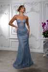 Load image into Gallery viewer, Wholesale Strapless Sequin Corset Evening Gown Formal Prom Dress By LA2195