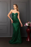 Load image into Gallery viewer, Wholesale Strapless Sequin Corset Evening Gown Formal Prom Dress By LA2195