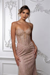 Load image into Gallery viewer, Wholesale Strapless Sequin Corset Evening Gown Formal Prom Dress By LA2195
