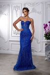 Load image into Gallery viewer, Wholesale Strapless Sequin Corset Evening Gown Formal Prom Dress By LA2195
