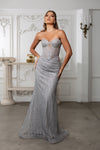 Load image into Gallery viewer, Wholesale Strapless Sequin Corset Evening Gown Formal Prom Dress By LA2195
