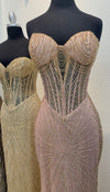 Load image into Gallery viewer, Wholesale Strapless Sequin Corset Evening Gown Formal Prom Dress By LA2195