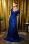 Load image into Gallery viewer, Wholesale Mother of the Bride A-Line Evening Gown with Lace Bodice &amp; Short Sleeves by LA2196 - - Mother of the Bride Dresses LA Merchandise