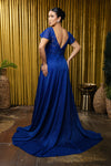 Load image into Gallery viewer, Wholesale Mother of the Bride A-Line Evening Gown with Lace Bodice &amp; Short Sleeves by LA2196 - - Mother of the Bride Dresses LA Merchandise