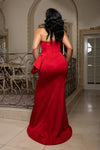 Load image into Gallery viewer, Wholesale Strapless Sweetheart Satin Mermaid Gown with High Slit &amp; Side Bow Detail Dress by LA2198 - - Prom Dress LA Merchandise