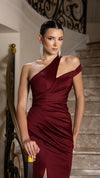 Load image into Gallery viewer, Wholesale Elegant One-Shoulder Satin Evening Gown with Side Slit Fitted Formal Dress by LA2199 - - Prom Dress LA Merchandise