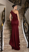 Load image into Gallery viewer, Wholesale Elegant One-Shoulder Satin Evening Gown with Side Slit Fitted Formal Dress by LA2199 - - Prom Dress LA Merchandise