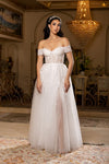 Load image into Gallery viewer, Wholesale Off-Shoulder Lace Corset Wedding Dress with Tulle Skirt &amp; A-Line Bridal Gown by LA2200 - - Wedding Dresses LA Merchandise
