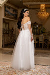 Load image into Gallery viewer, Wholesale Off-Shoulder Lace Corset Wedding Dress with Tulle Skirt &amp; A-Line Bridal Gown by LA2200 - - Wedding Dresses LA Merchandise