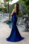 Load image into Gallery viewer, Wholesale Strapless Corset Lace Appliqué Satin Prom Dress with High Slit &amp; Lace-Up Back by LA2207 - - Prom Dress LA Merchandise