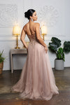 Load image into Gallery viewer, Wholesale Beaded Corset A-Line Glitter Tulle Evening Gown with Deep V Neck Prom Dress by LA2208 - - Prom Dress LA Merchandise