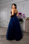 Load image into Gallery viewer, Wholesale Beaded Corset A-Line Glitter Tulle Evening Gown with Deep V Neck Prom Dress by LA2208 - - Prom Dress LA Merchandise