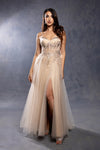Load image into Gallery viewer, Wholesale Elegant A-Line Tulle Prom Dress with Corset Bodice Lace Appliqué by LA2209 - CHAMPAGNE - Prom Dress LA Merchandise