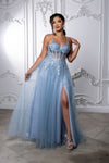 Load image into Gallery viewer, Wholesale Elegant A-Line Tulle Prom Dress with Corset Bodice Lace Appliqué by LA2209 - - Prom Dress LA Merchandise