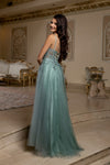 Load image into Gallery viewer, Wholesale Elegant A-Line Tulle Prom Dress with Corset Bodice Lace Appliqué by LA2209 - - Prom Dress LA Merchandise