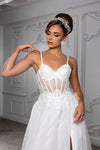 Load image into Gallery viewer, Wholesale Elegant A-Line Bridal Gown with Corset Bodice Spaghetti Straps Wedding Dress by LA2209 - - Wedding Dress LA Merchandise