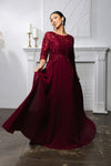 Load image into Gallery viewer, Wholesale Lace Bodice Long Sleeve A-Line Evening Gown Floor-Length Dress by LA2210 - - Mother of the Bride Dress LA Merchandise
