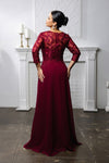 Load image into Gallery viewer, Wholesale Lace Bodice Long Sleeve A-Line Evening Gown Floor-Length Dress by LA2210 - - Mother of the Bride Dress LA Merchandise
