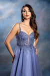 Load image into Gallery viewer, Wholesale Elegant Lace Corset A-Line Tulle Evening Dress with Spaghetti Straps by LA2212 - - Long Prom Dress LA Merchandise