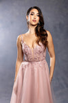 Load image into Gallery viewer, Wholesale Elegant Lace Corset A-Line Tulle Evening Dress with Spaghetti Straps by LA2212 - - Long Prom Dress LA Merchandise