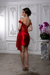 Load image into Gallery viewer, Wholesale Off-Shoulder Corset Mini Cocktail Dress Satin Beaded Lace Party Dress by LA2213